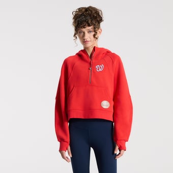 Women's lululemon True Red Washington Nationals Scuba Oversized Half-Zip Hoodie