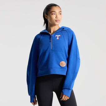 Women's lululemon Cyber Blue Texas Rangers Scuba Oversized Half-Zip Hoodie