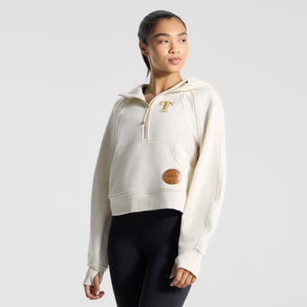 Women's lululemon Light Ivory Texas Rangers Scuba Oversized Half-Zip Hoodie