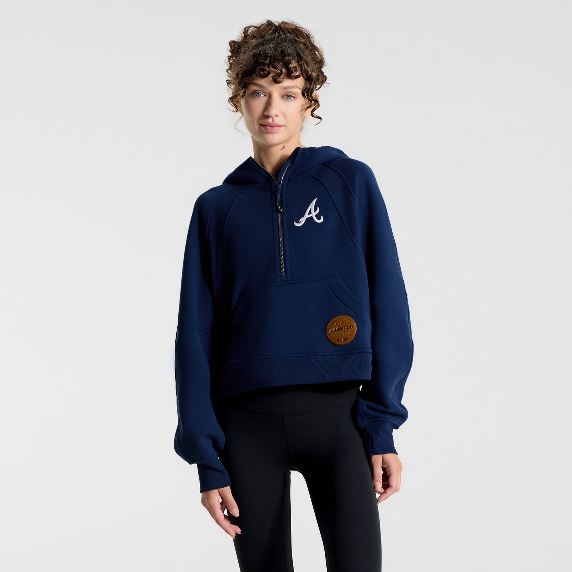 Women's lululemon Midnight Shadow Atlanta Braves Scuba Oversized Half-Zip Hoodie
