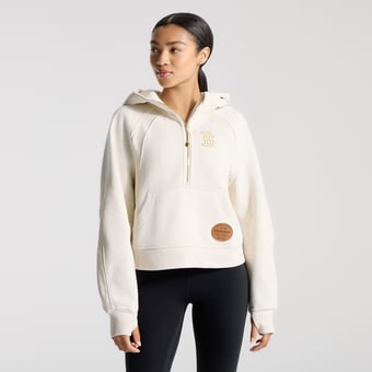 Women's lululemon Light Ivory Boston Red Sox Scuba Oversized Half-Zip Hoodie