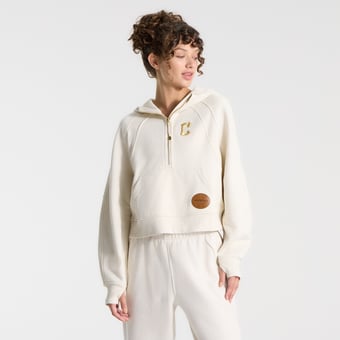 Women's lululemon Light Ivory Cleveland Guardians Scuba Oversized Half-Zip Hoodie