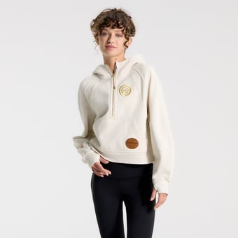 Women's lululemon Light Ivory Chicago Cubs Scuba Oversized Half-Zip Hoodie