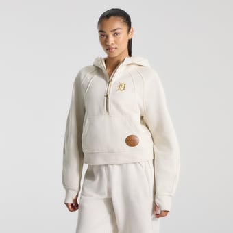 Women's lululemon Light Ivory Detroit Tigers Scuba Oversized Half-Zip Hoodie