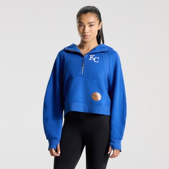 Women's lululemon Cyber Blue Kansas City Royals Scuba Oversized Half-Zip Hoodie