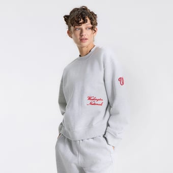 Women's lululemon Heathered Core Ultra Light Grey Washington Nationals Oversized Steady State Crew
