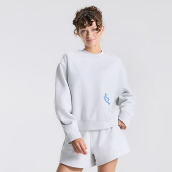 Women's lululemon Heathered Core Ultra Light Grey Toronto Blue Jays Oversized Steady State Crew