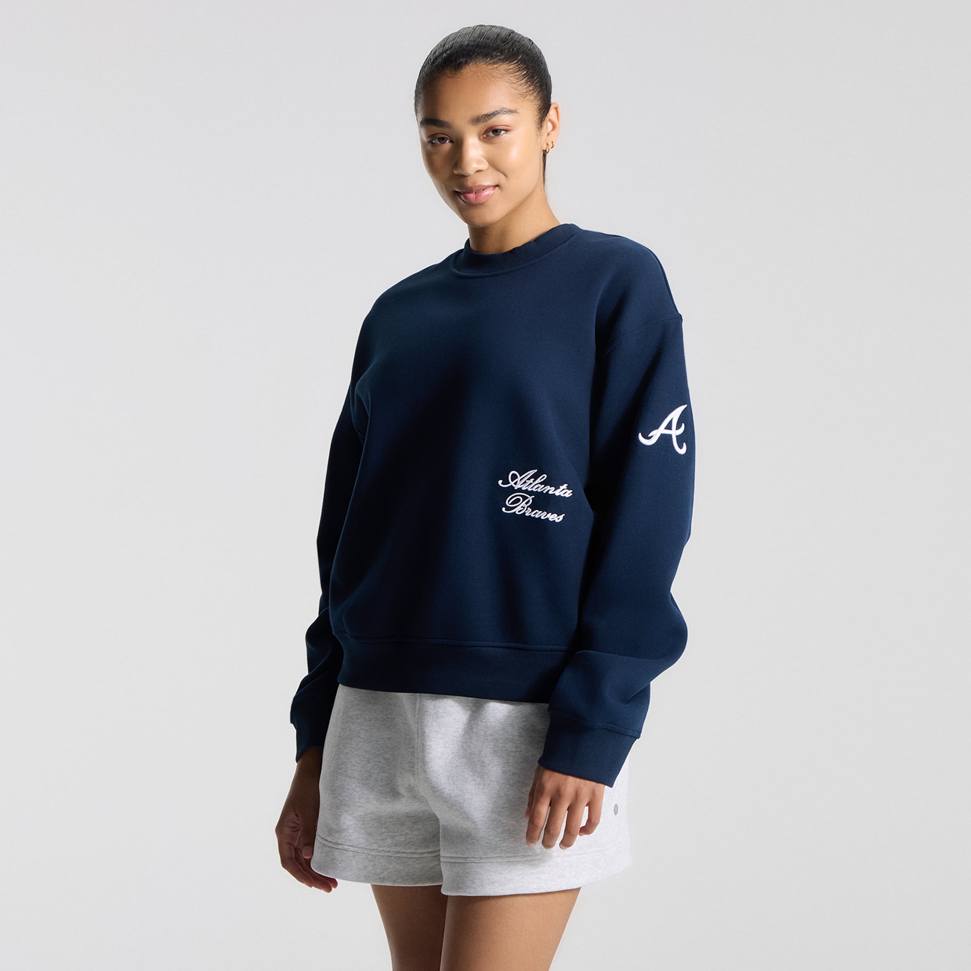 Women's lululemon True Navy Atlanta Braves Oversized Steady State Crew
