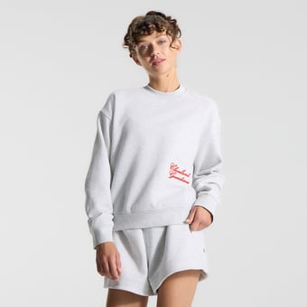Women's lululemon Heathered Core Ultra Light Grey Cleveland Guardians Oversized Steady State Crew