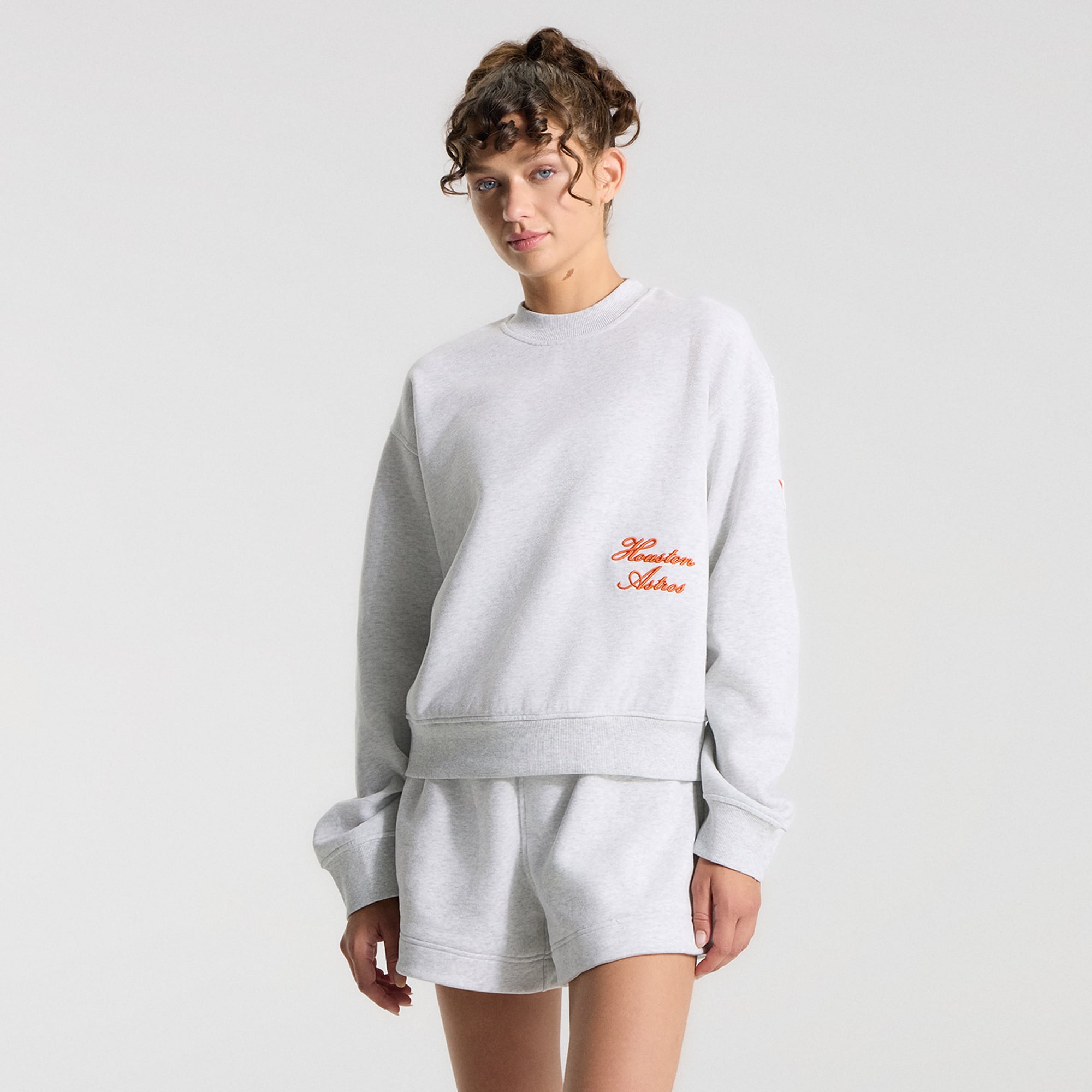 Women's lululemon Heathered Core Ultra Light Grey Houston Astros Oversized Steady State Crew