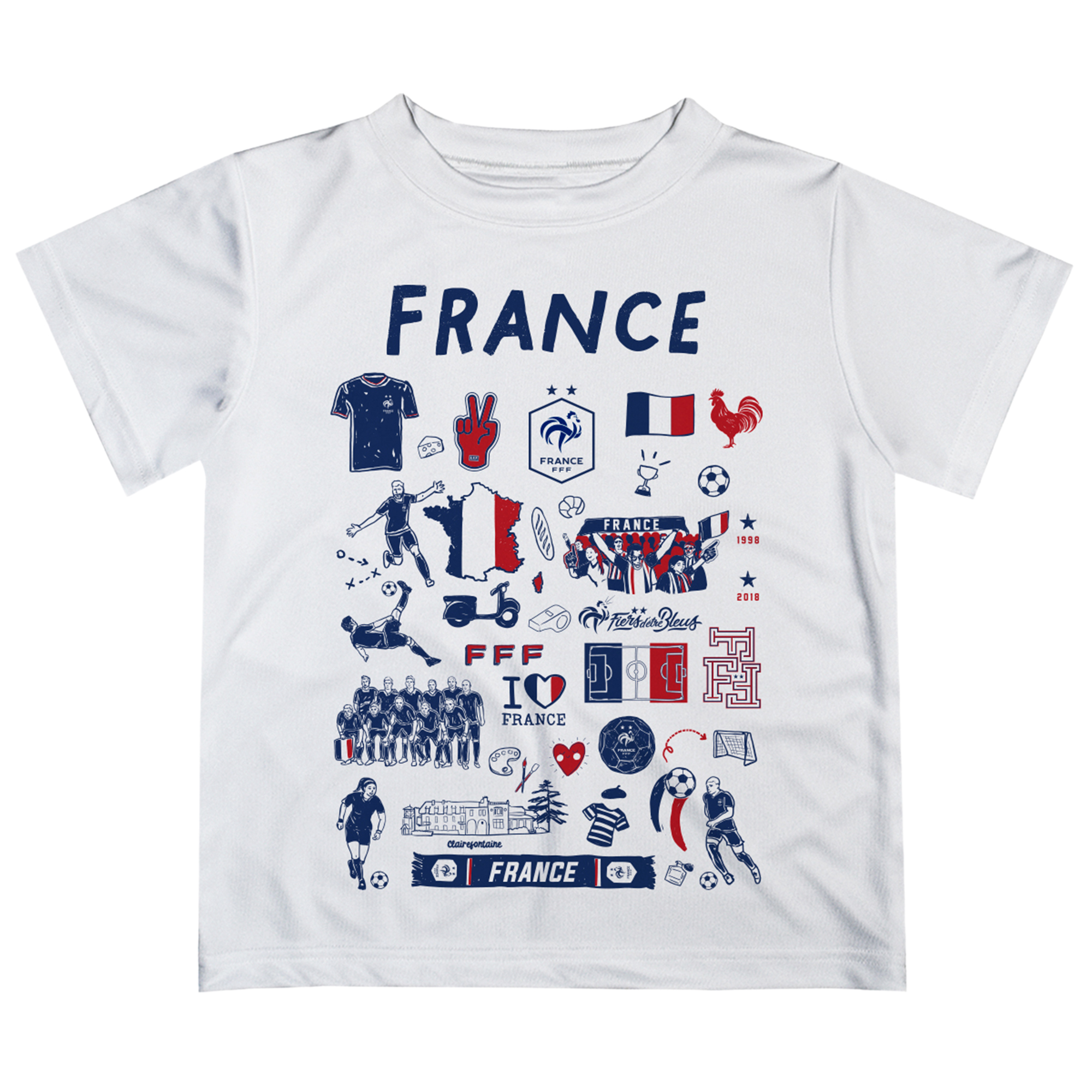 Toddler Vive La Fete White France National Team Impressions Artwork T-Shirt