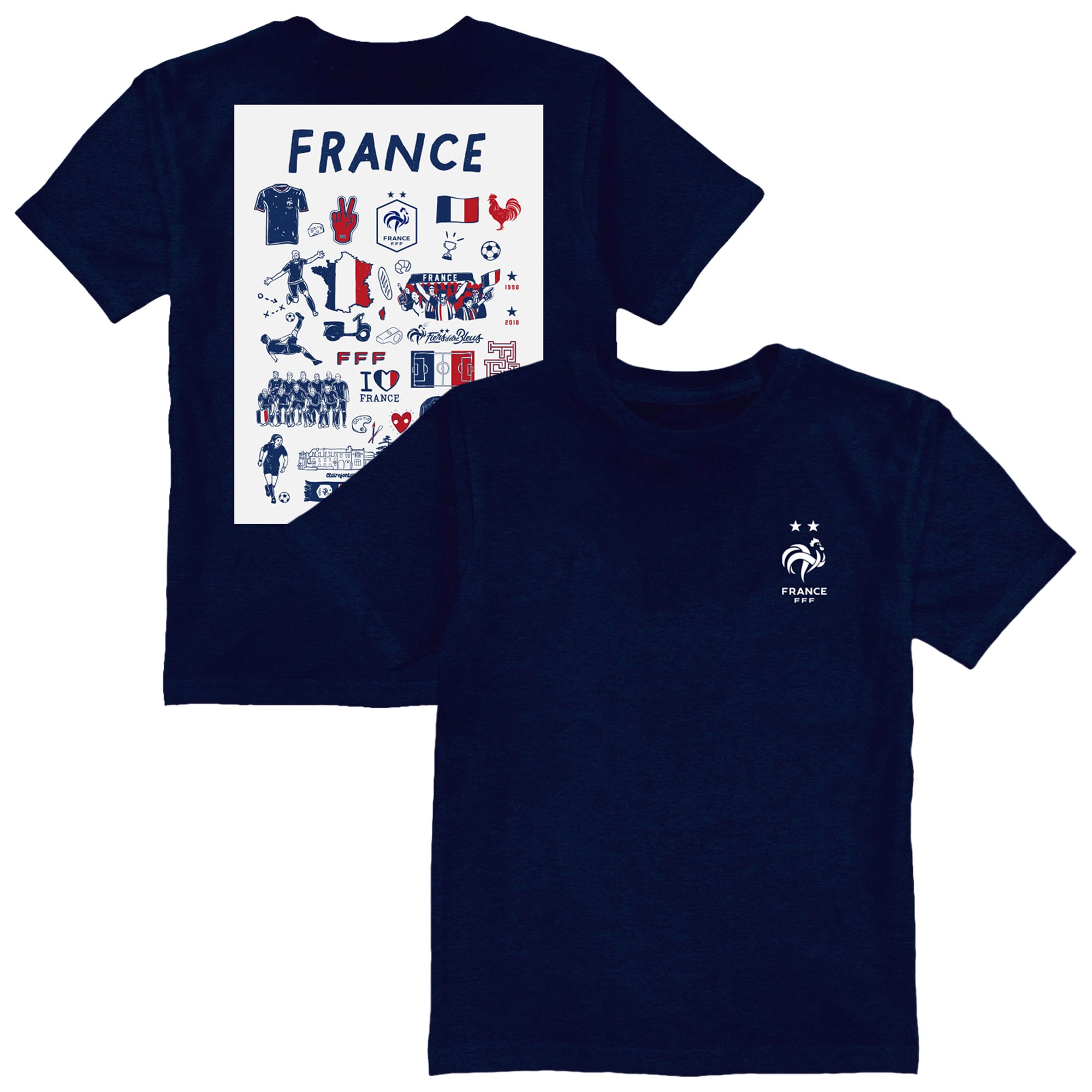 Toddler Vive La Fete Navy France National Team Impressions Artwork T-Shirt