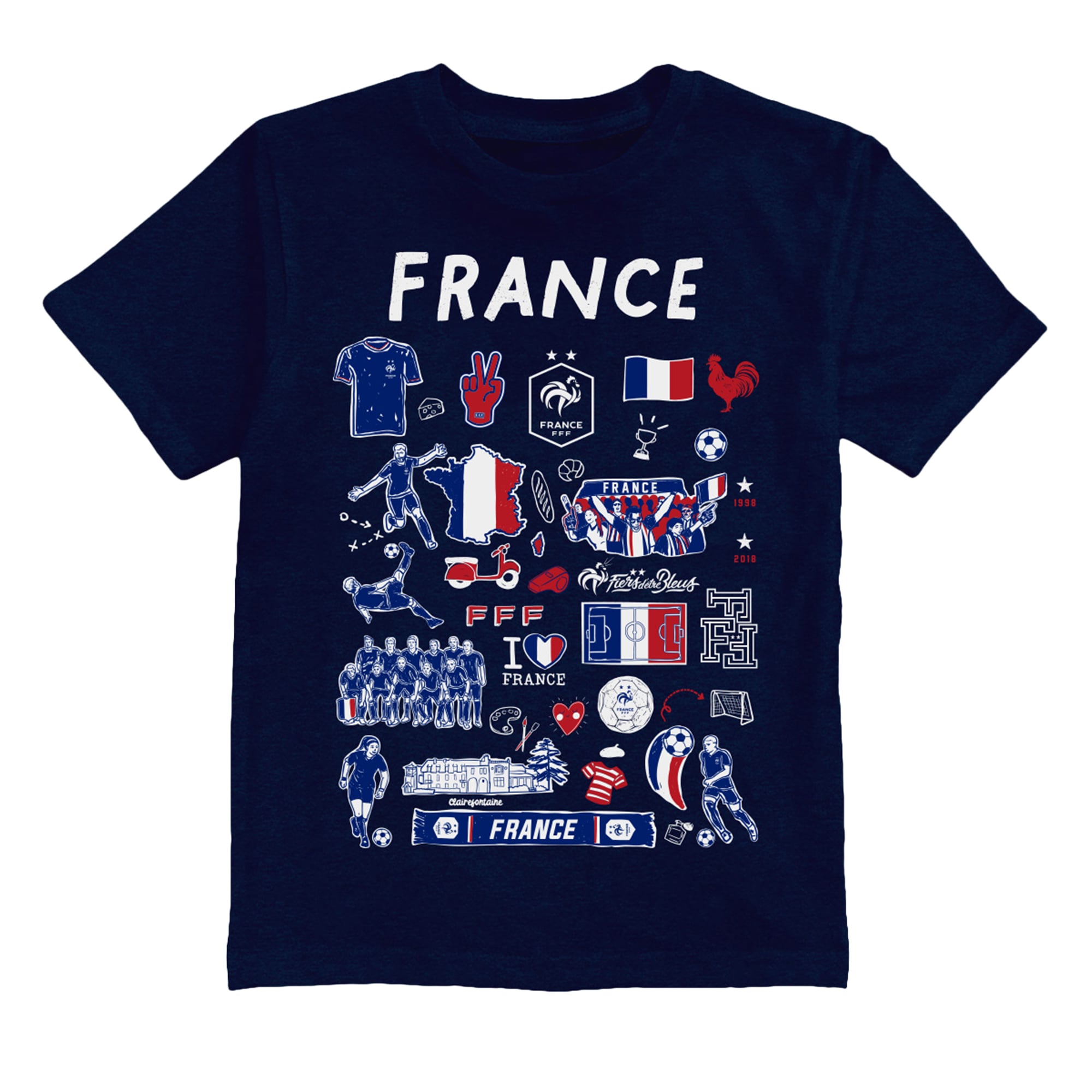 Toddler Vive La Fete Navy France National Team Impressions Artwork T-Shirt