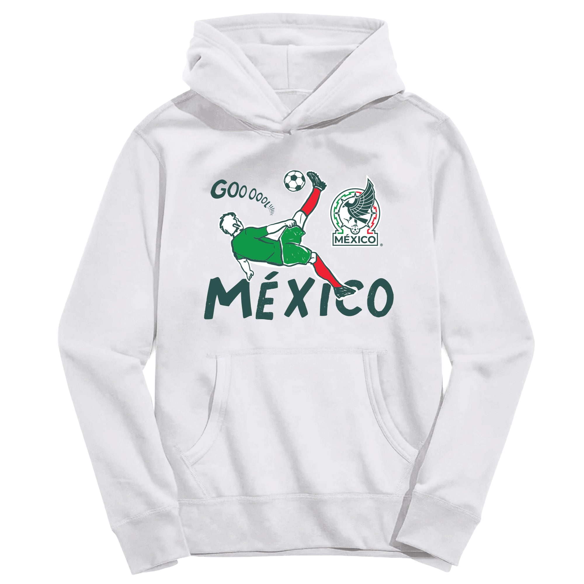 Youth Vive La Fete White Mexico National Team Chilena Style Hoodie