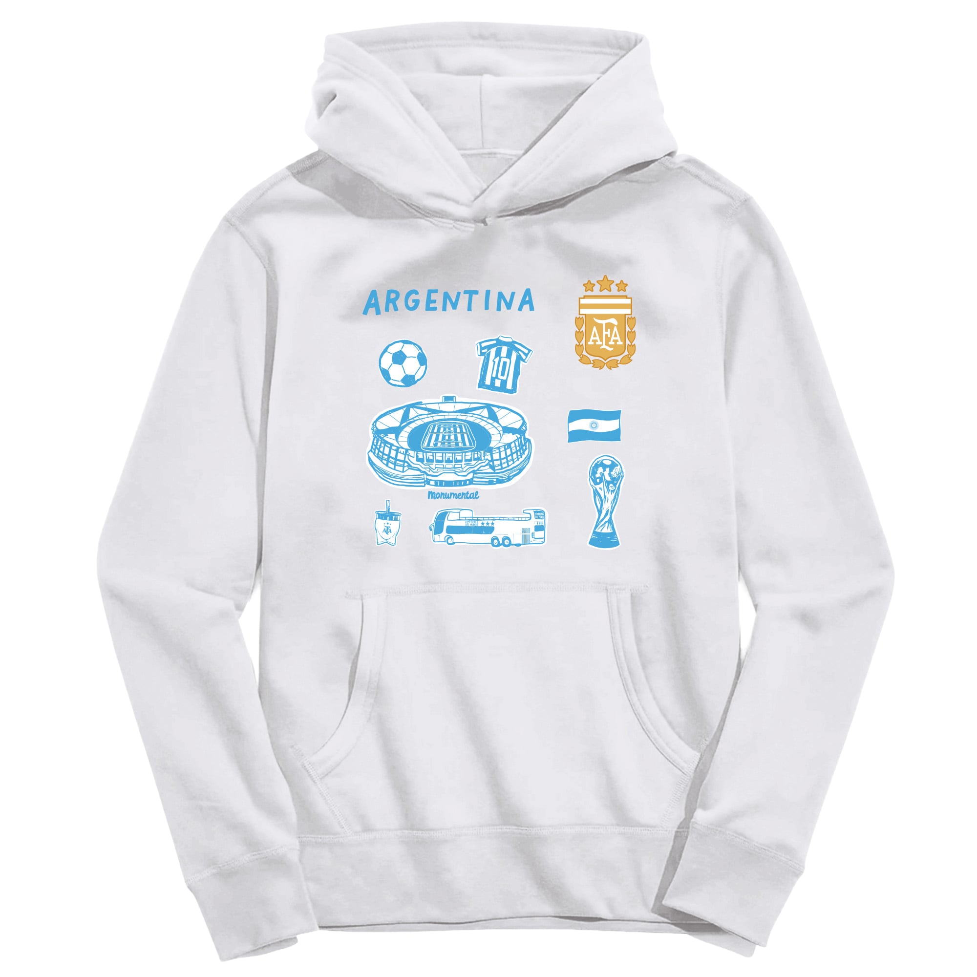 Toddler Vive La Fete White Argentina National Team Impressions Icons Hoodie