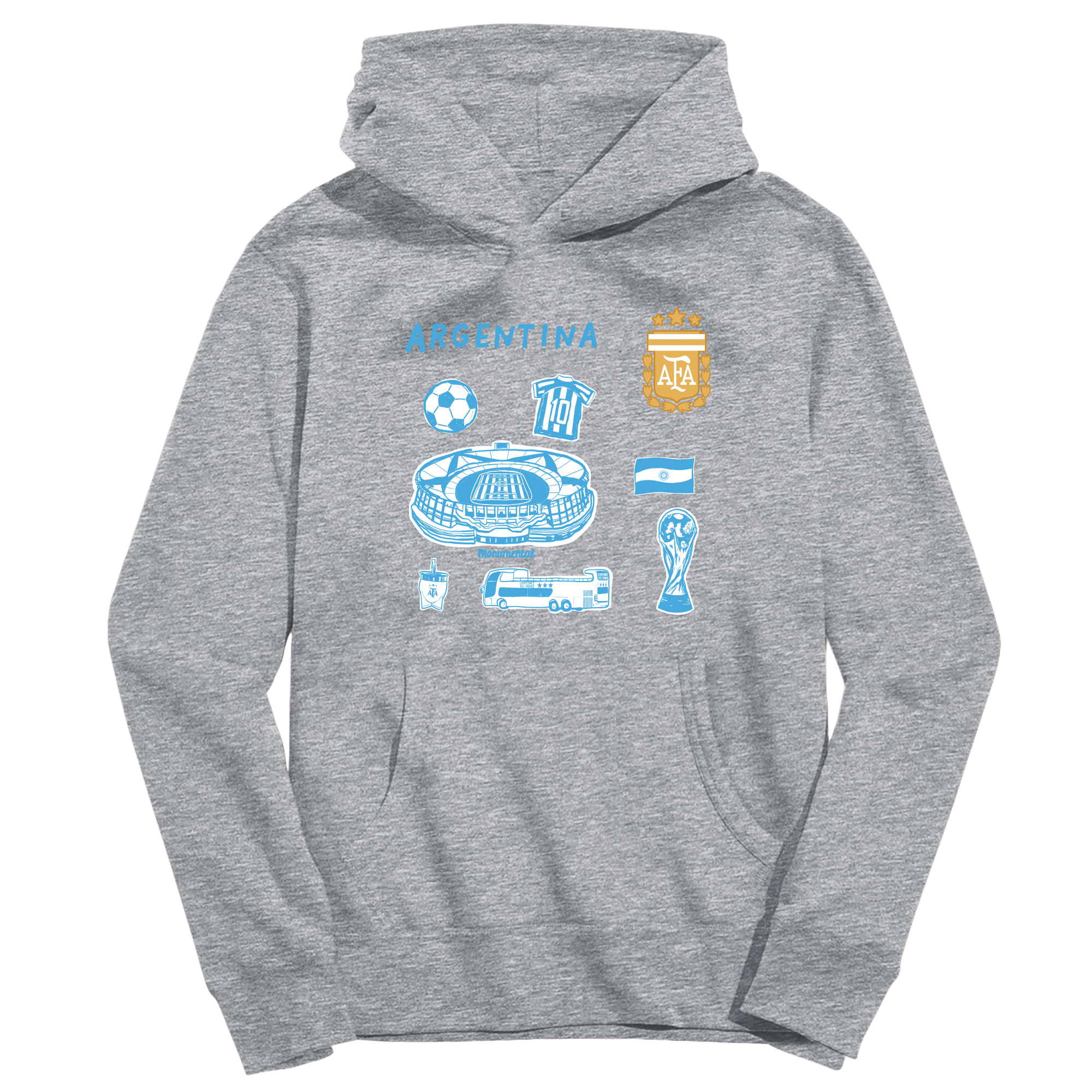 Toddler Vive La Fete Gray Argentina National Team Impressions Icons Hoodie
