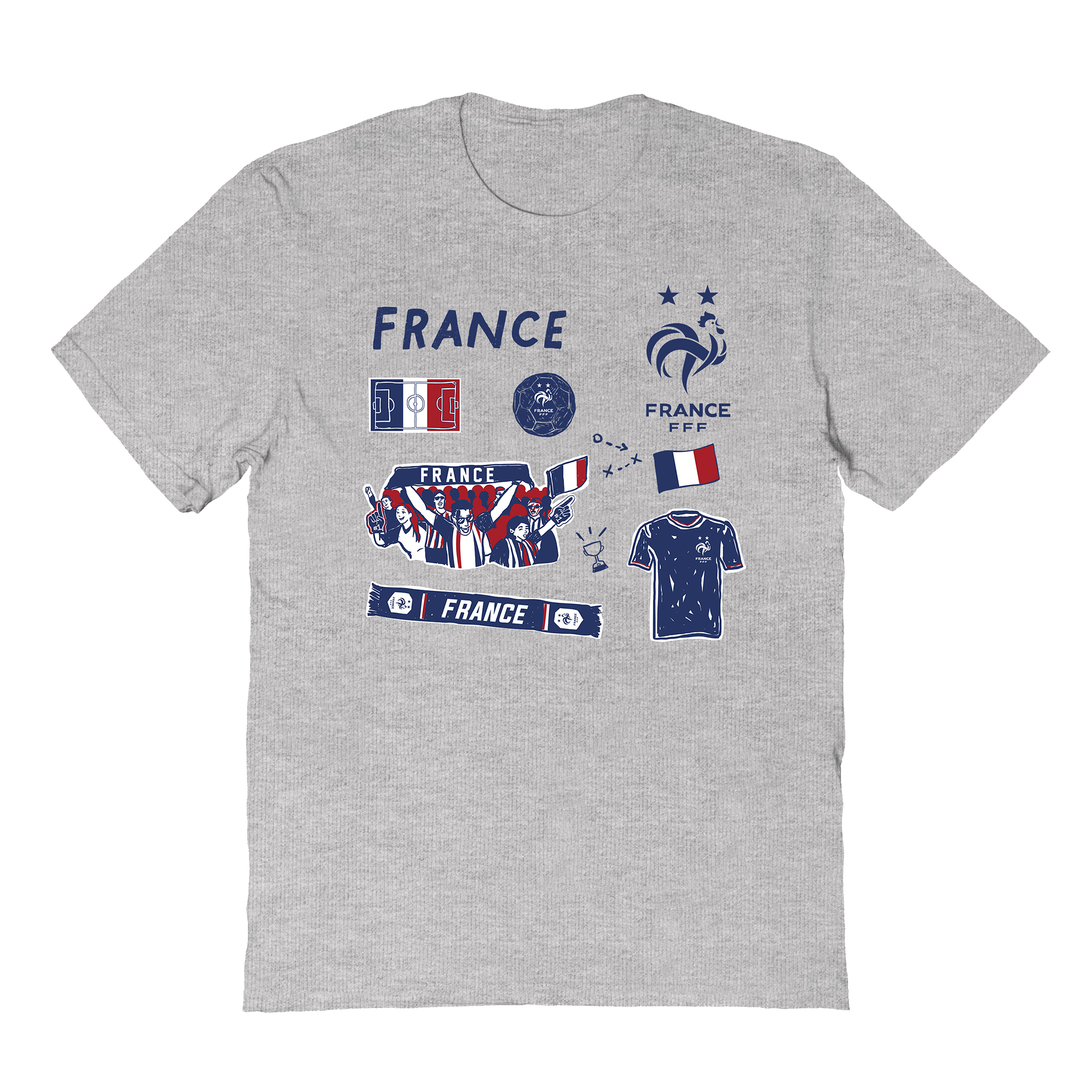 Youth Vive La Fete Gray France National Team Impressions Icons T-Shirt