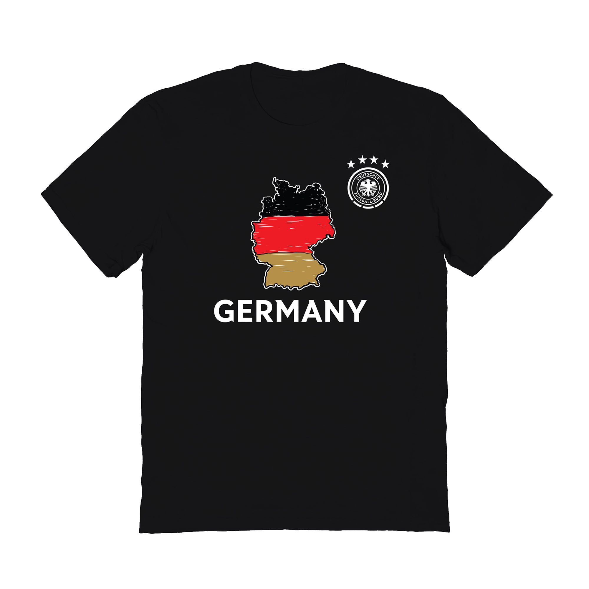 Adult Vive La Fete Black Germany National Team Map Style T-Shirt