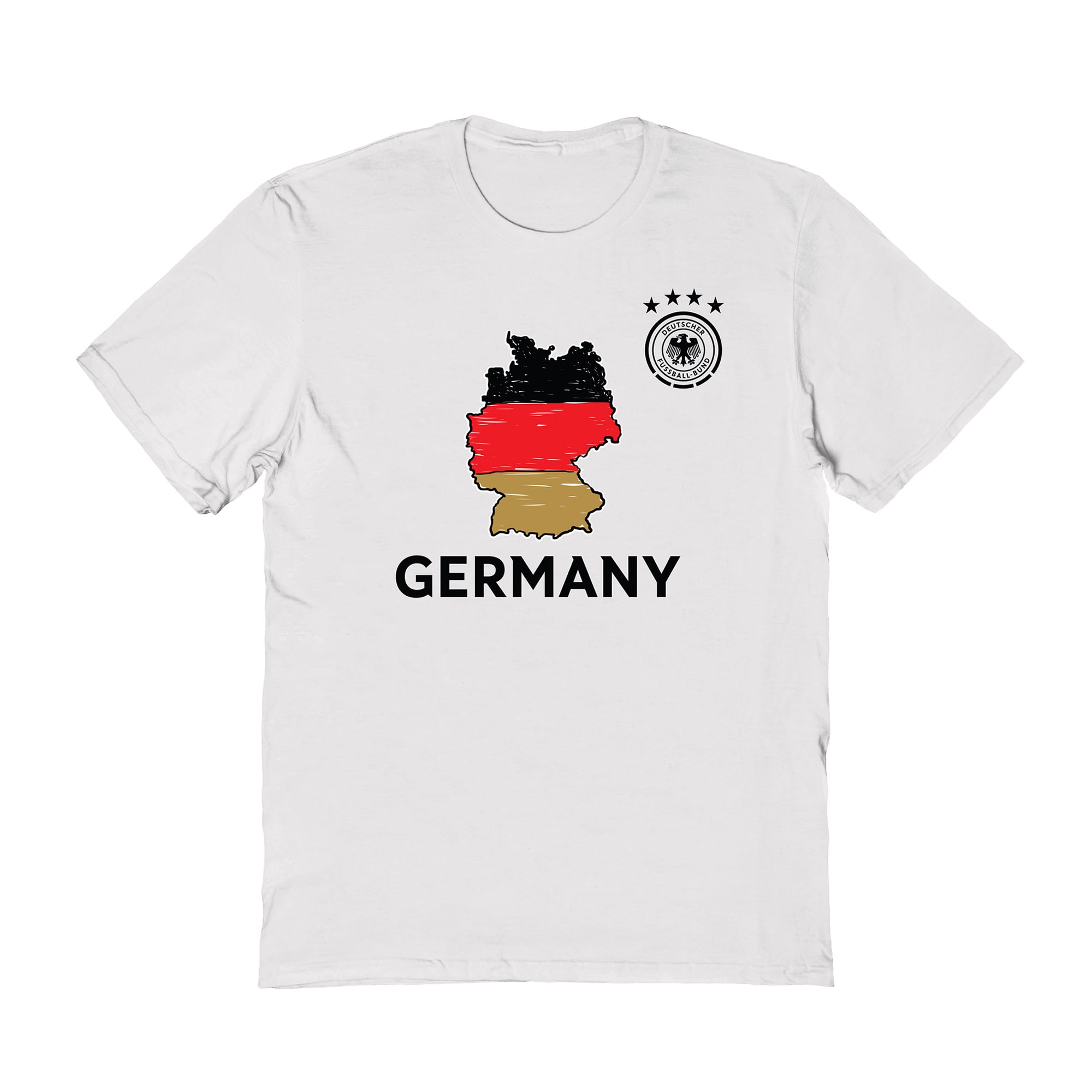 Adult Vive La Fete White Germany National Team Map Style T-Shirt