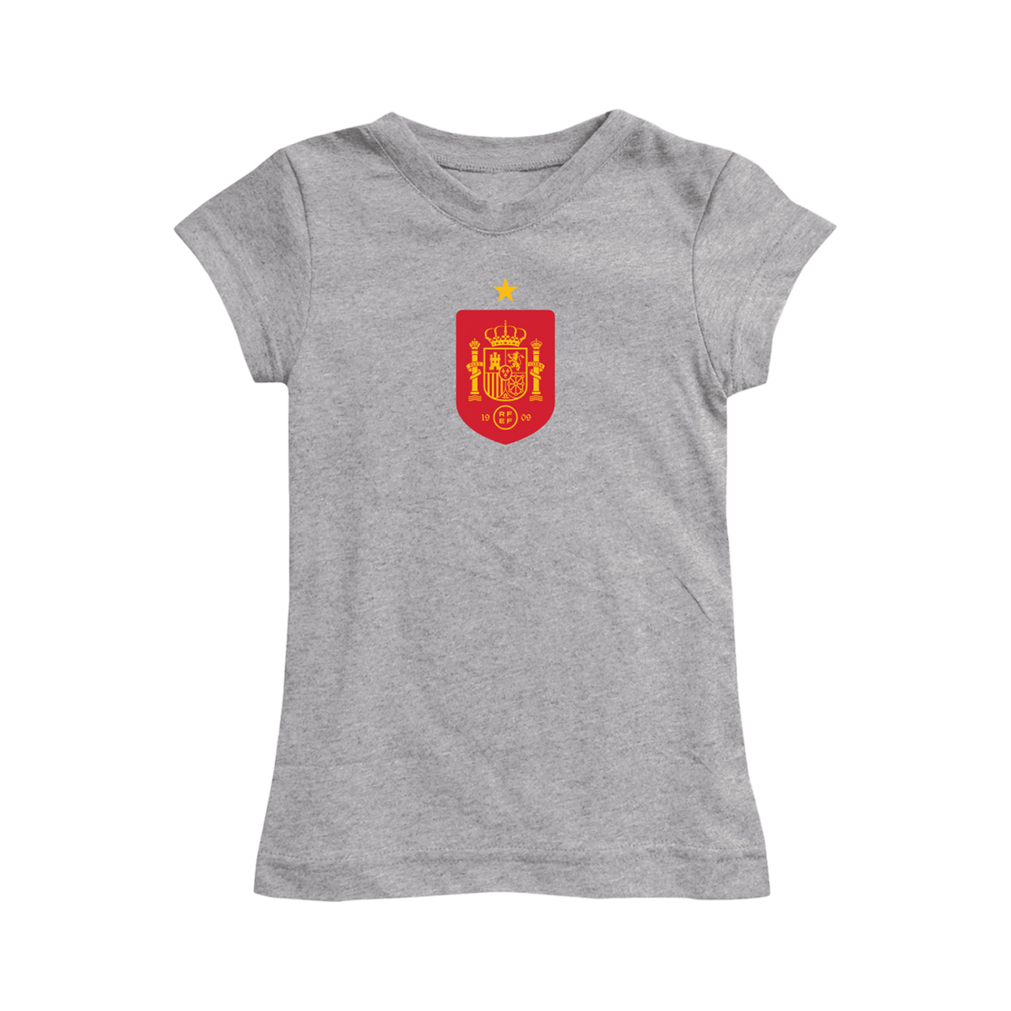 Girls Toddler Vive La Fete Gray Spain National Team Color Badge Fitted T-Shirt