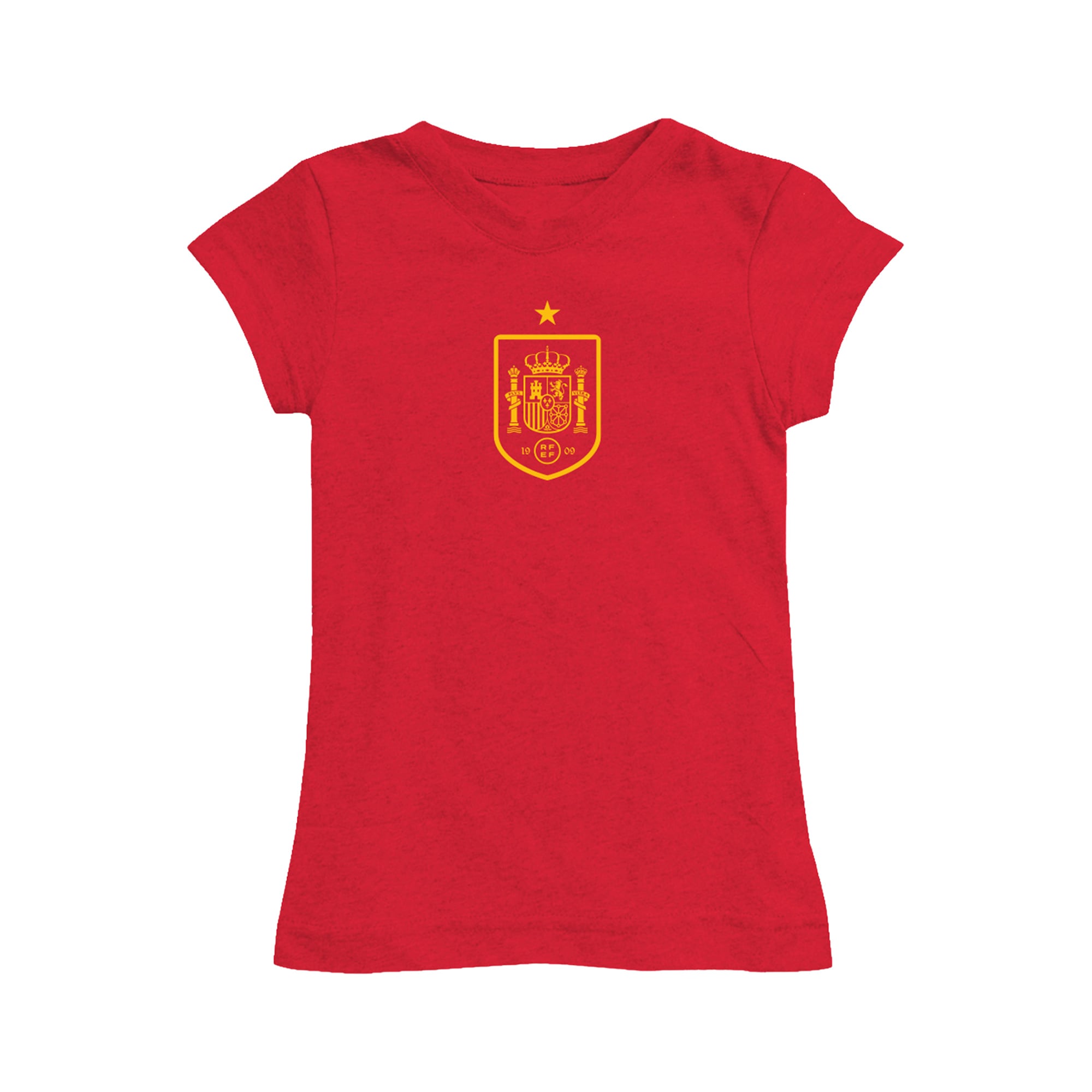 Girls Youth Vive La Fete Red Spain National Team Color Badge Fitted T-Shirt