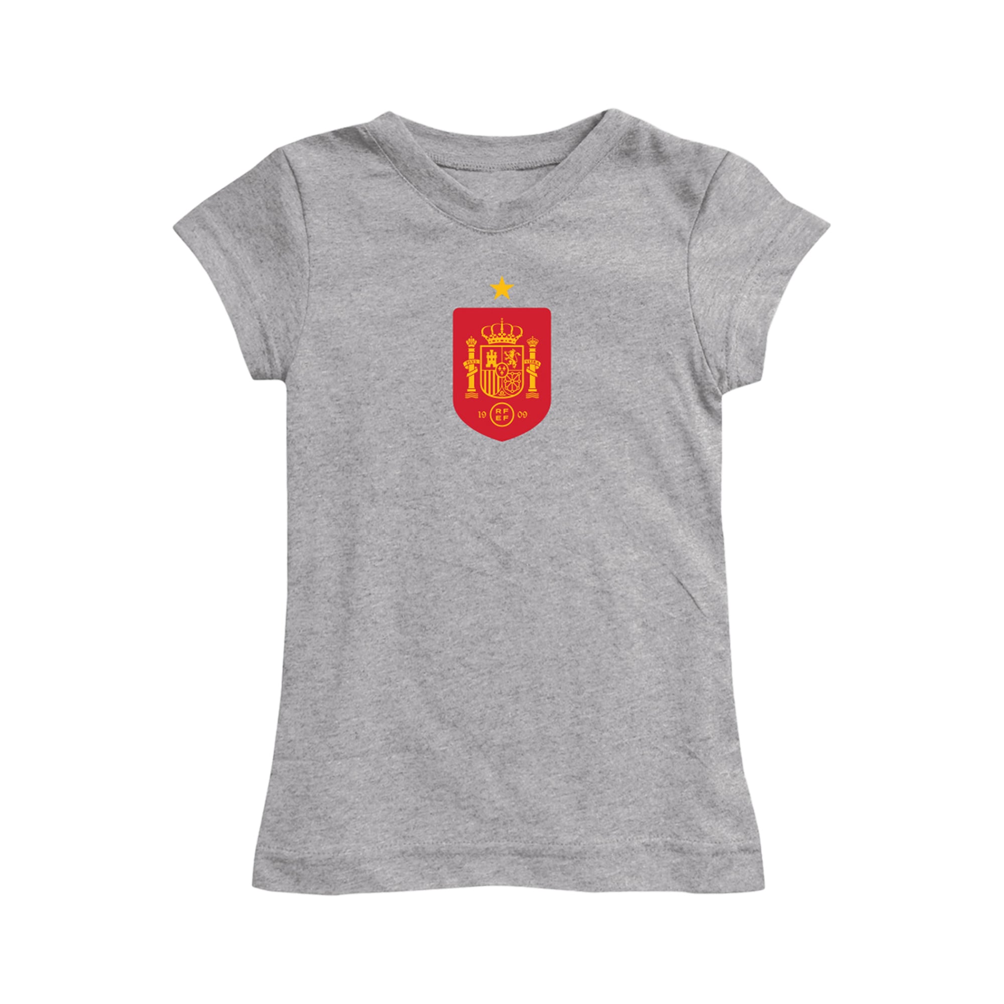 Girls Youth Vive La Fete Gray Spain National Team Color Badge Fitted T-Shirt
