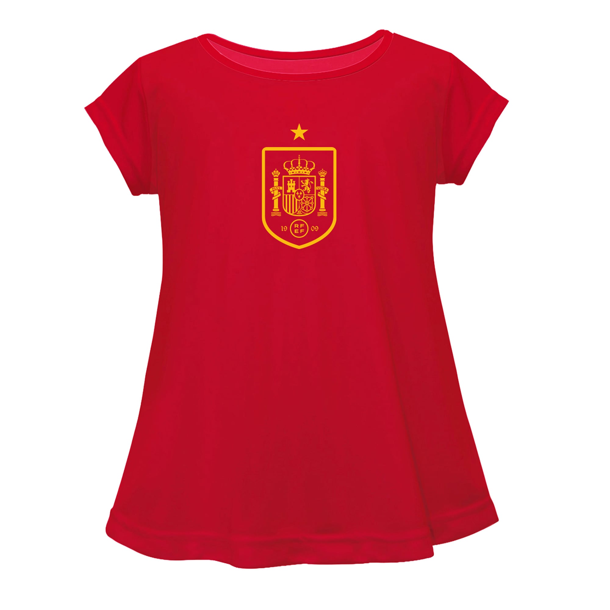 Girls Youth Vive La Fete Red Spain National Team Color Badge A-Line Top