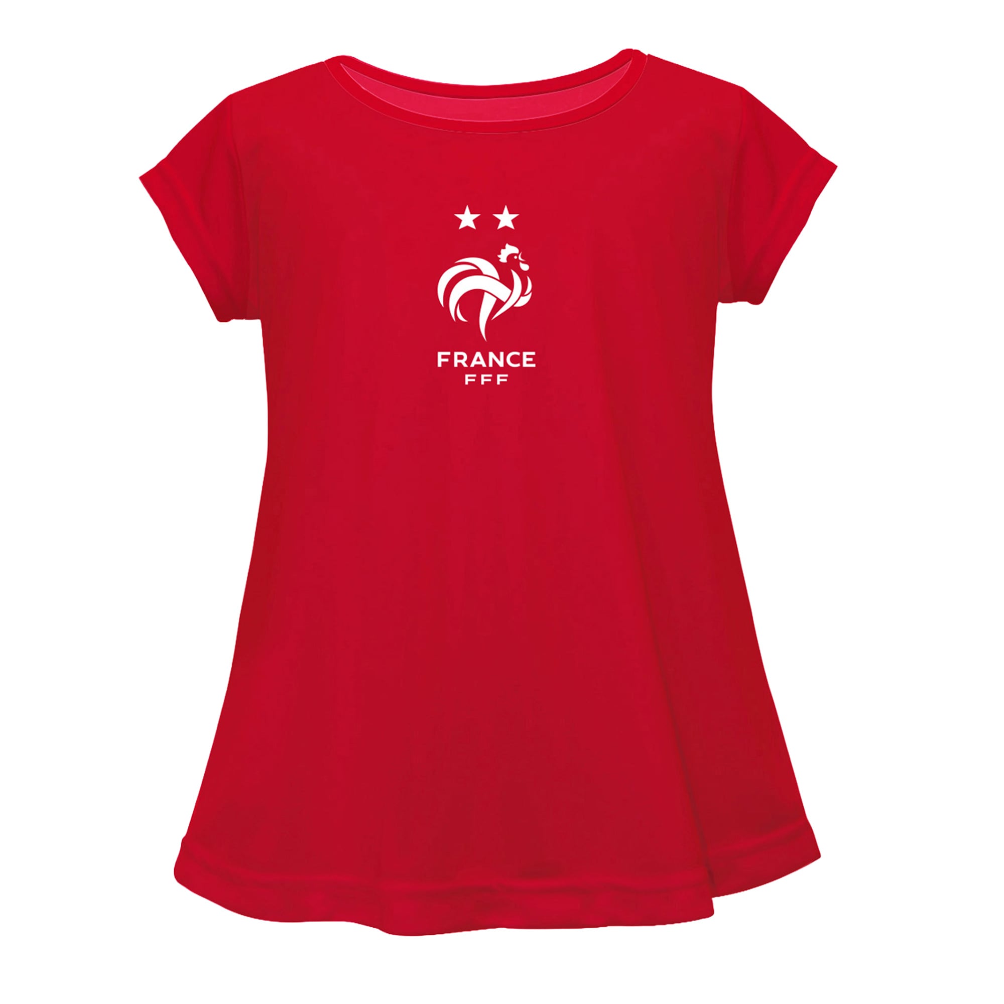 Girls Youth Vive La Fete Red France National Team Color Badge A-Line Top