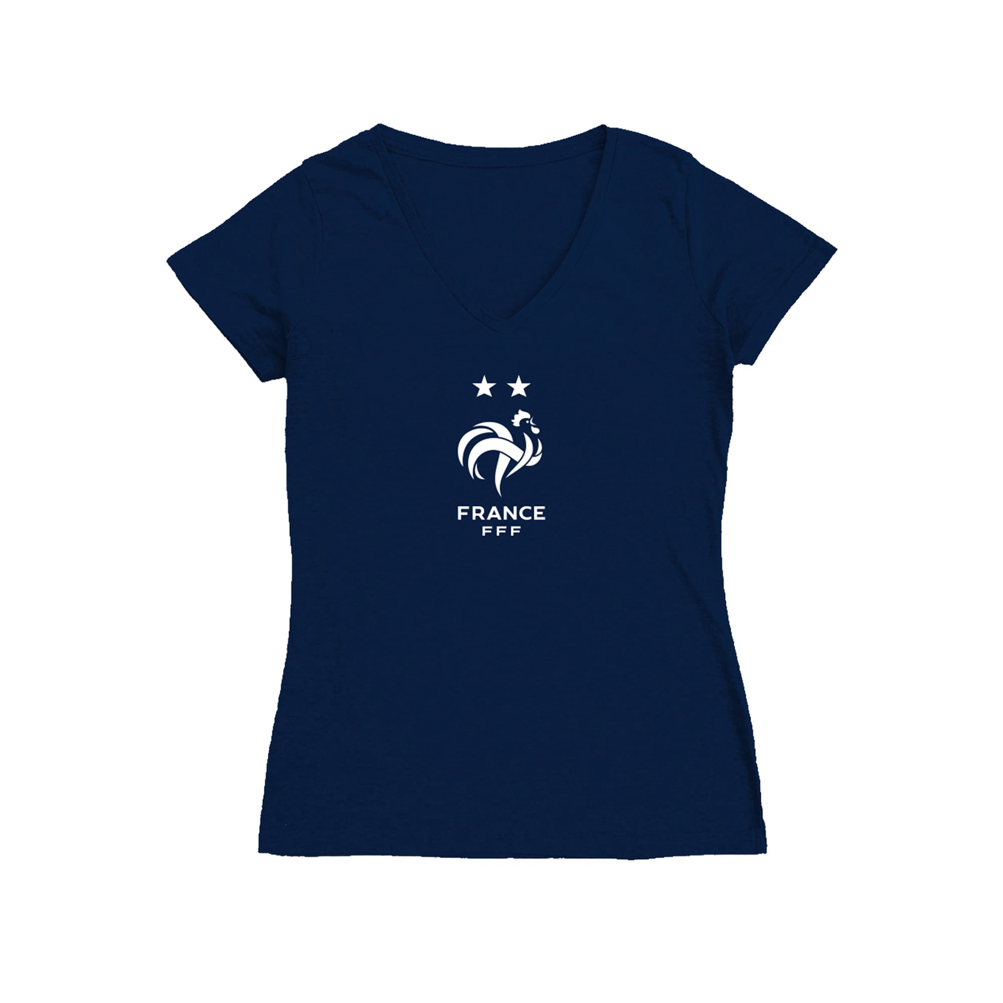 Women's Vive La Fete Navy France National Team Color Badge V-Neck Fitted T-Shirt