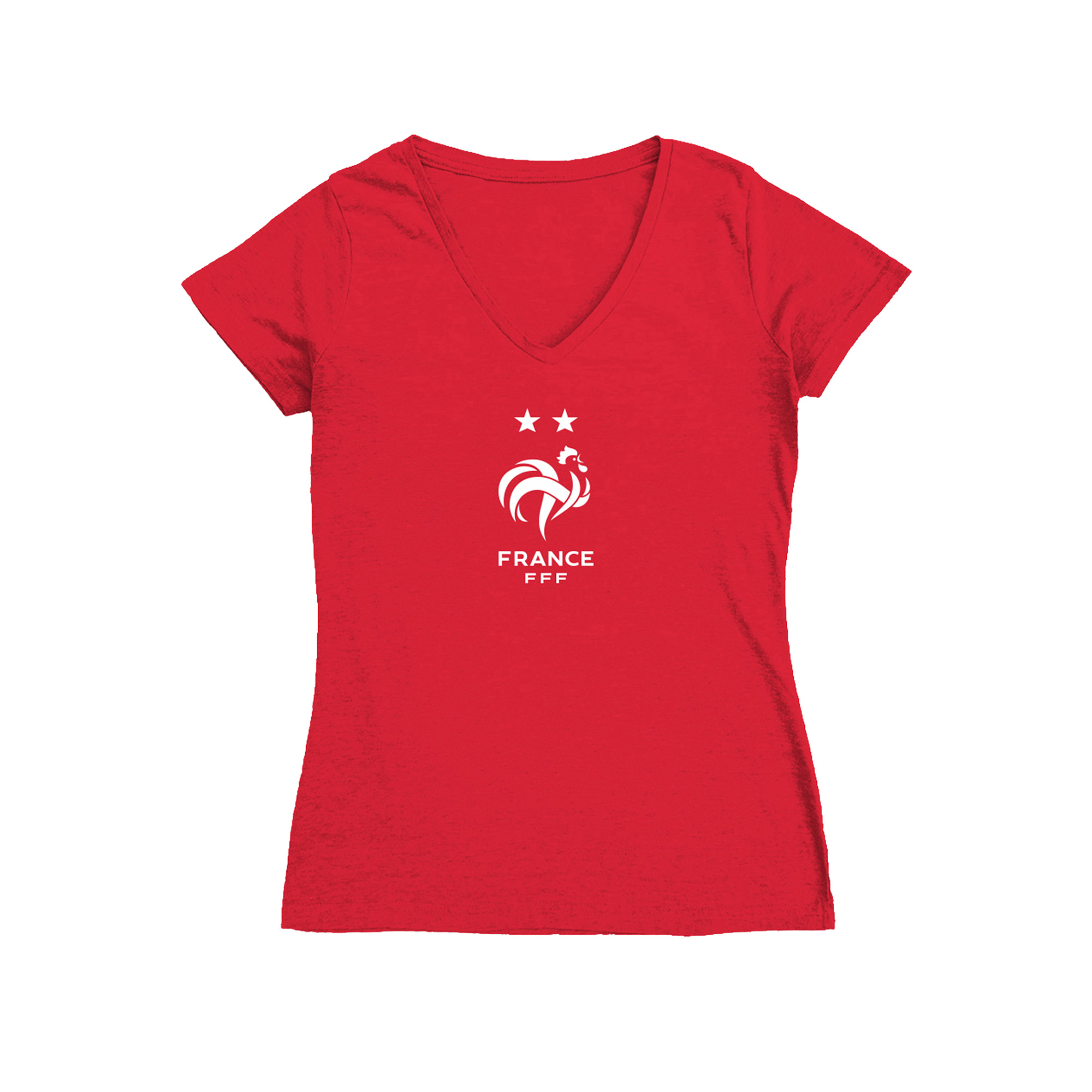 Women's Vive La Fete Red France National Team Color Badge V-Neck Fitted T-Shirt