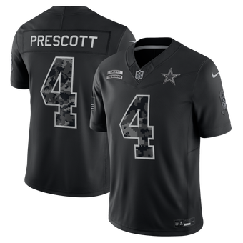Men's Nike Dak Prescott Black Dallas Cowboys 2026 Salute to Service Stitched Limited Jersey