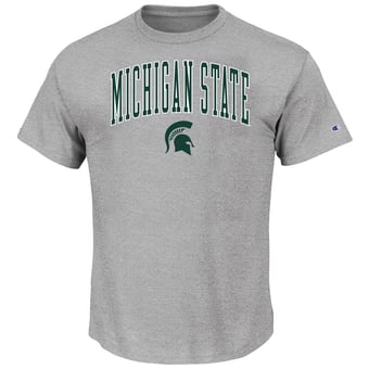 Men's Champion  Heather Gray Michigan State Spartans Champion Big & Tall Team Arch Over Wordmark T-Shirt
