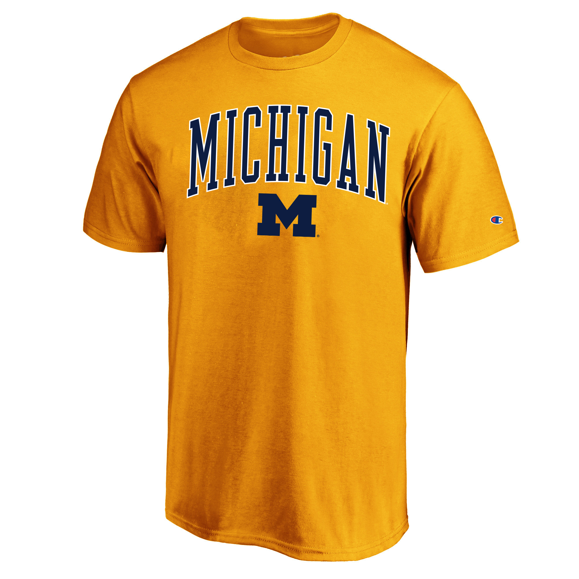 Men's Champion  Maize Michigan Wolverines Champion Big & Tall Team Arch Over Wordmark T-Shirt