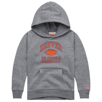 Youth Homage  Gray Denver Broncos Gridiron Tri-Blend Hoodie