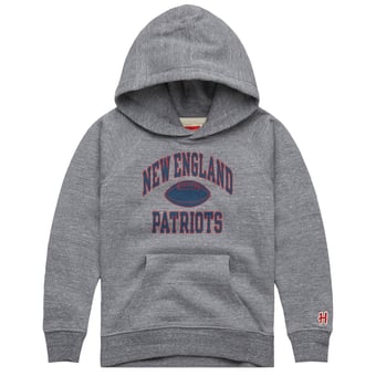 Youth Homage  Gray New England Patriots Gridiron Tri-Blend Hoodie