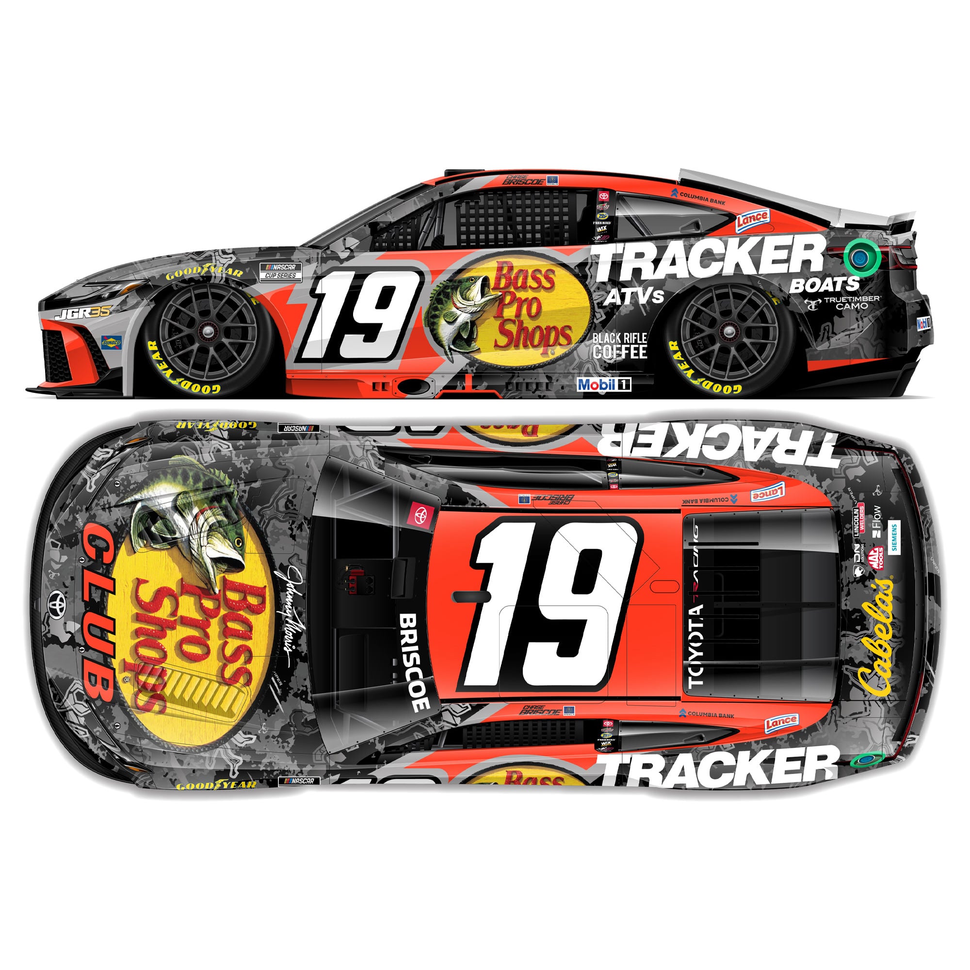 Action Racing Chase Briscoe 2026 #19 Bass Pro Shops 1:24 Regular Paint Die-Cast Toyota Camry XSE Action Racing Chase Briscoe 2026 #19 Bass Pro Shops 1:24 Regular Paint Die-Cast Toyota Camry XSE