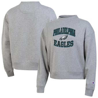 Women's Champion Gray Philadelphia Eagles Triumph Tri-Blend Sweatshirt