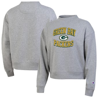 Women's Champion Gray Green Bay Packers Triumph Tri-Blend Sweatshirt