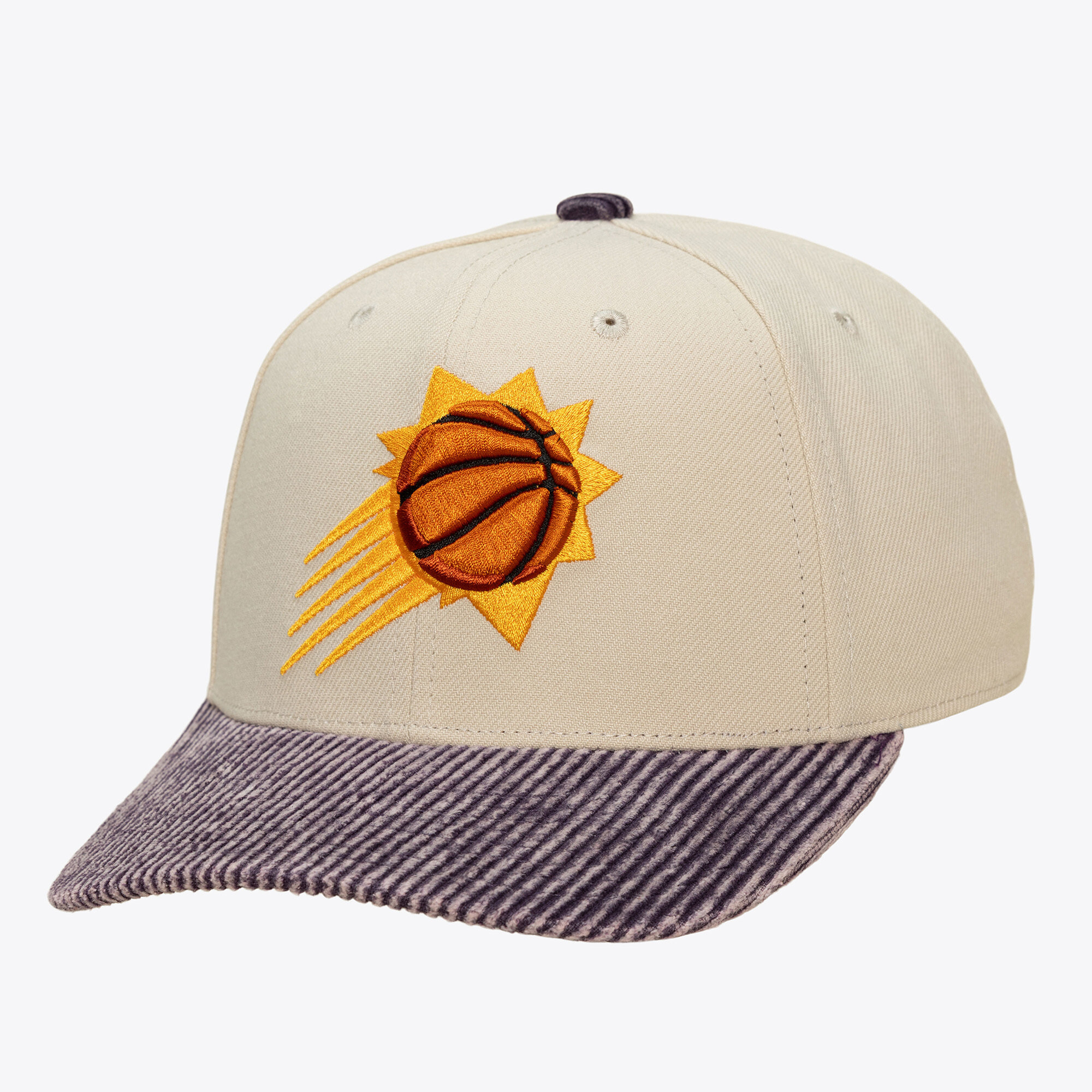 Mitchell & Ness Men's Cream/Purple Phoenix Suns Washed Corduroy Pro Crown Snapback Hat - Cream, Purple