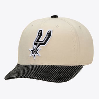 Men's Mitchell & Ness Cream/Black San Antonio Spurs Washed Corduroy Pro Crown Snapback Hat