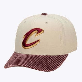 Men's Mitchell & Ness Cream Cleveland Cavaliers Washed Corduroy Pro Crown Snapback Hat