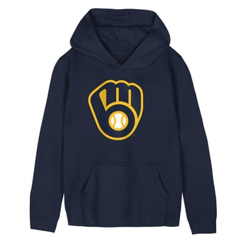Preschool Outerstuff  Navy Milwaukee Brewers Primary Logo Fleece Hoodie