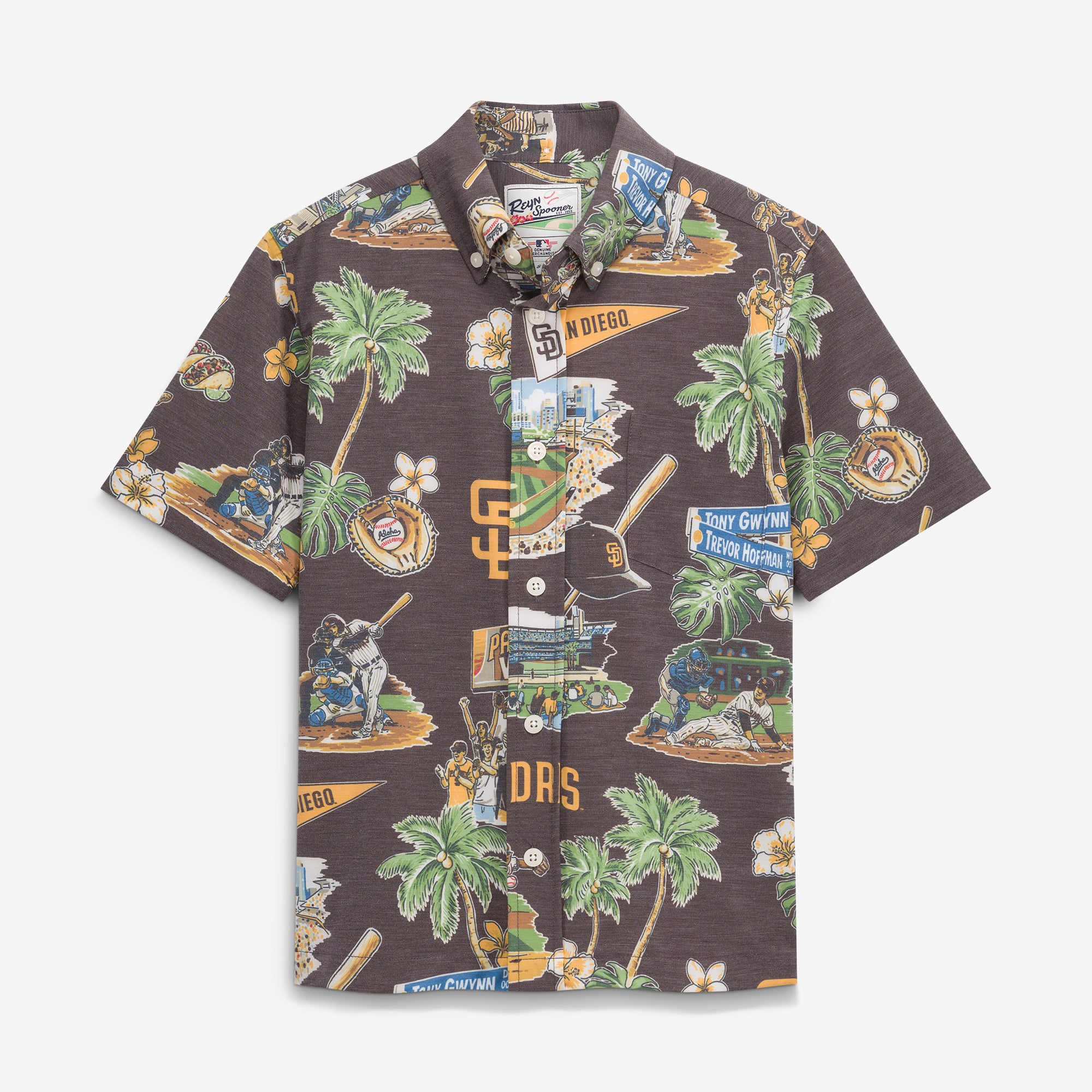 Youth Reyn Spooner Brown San Diego Padres Scenic Tri-Blend Button-Up Top