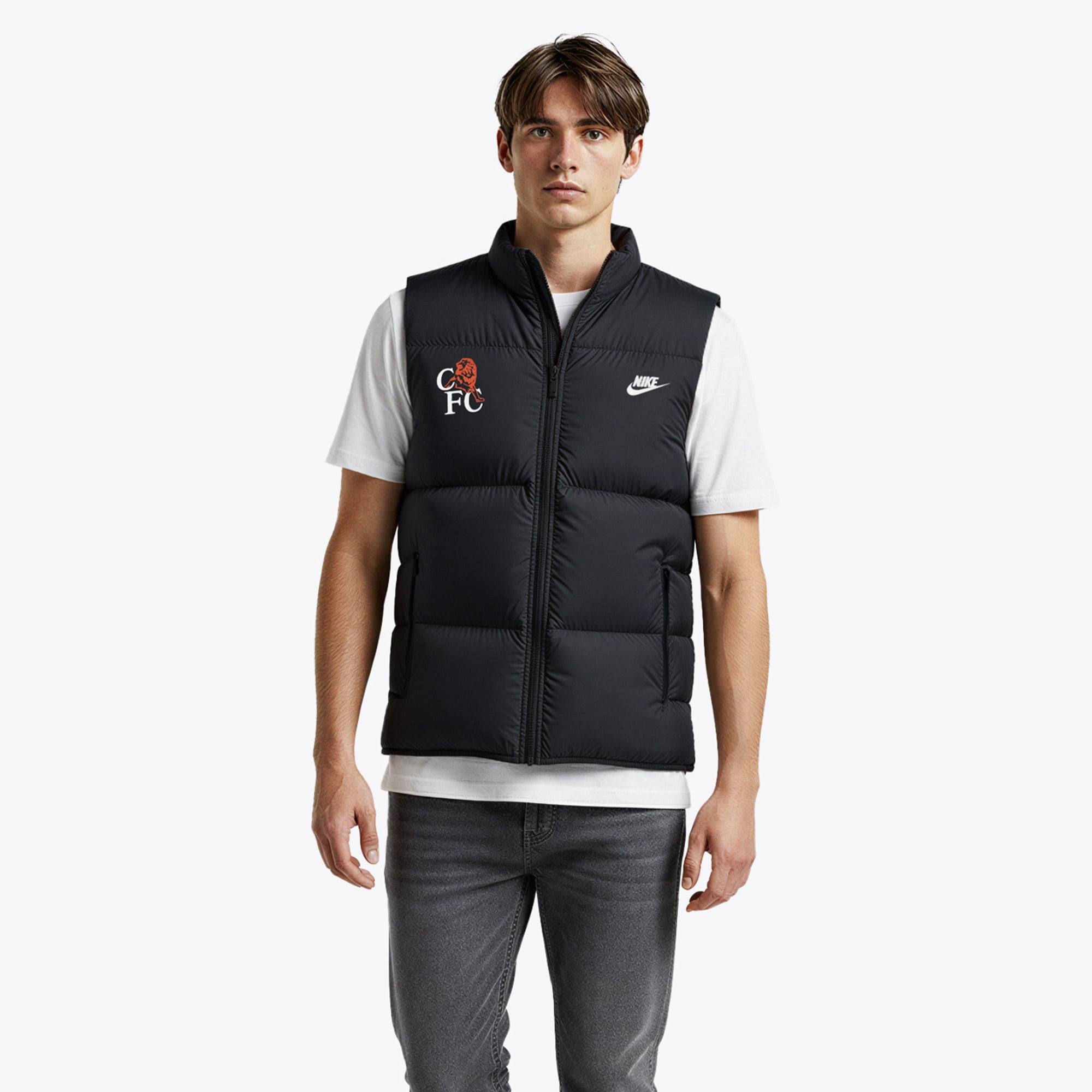 Chelsea Nike Therma-FIT Down Gilet - Black - Mens