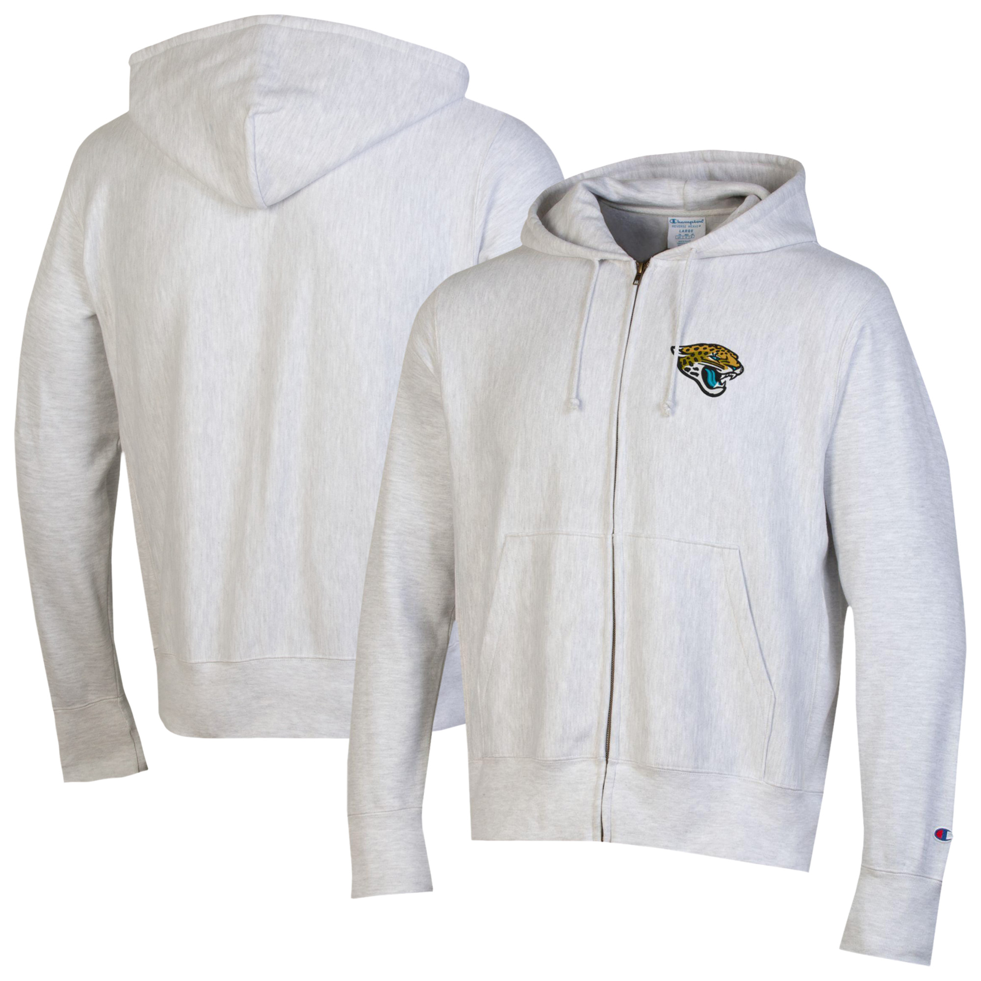 Men's Champion Gray Jacksonville Jaguars Reverse Weave Full-Zip Hoodie