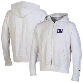 Men's Champion Gray New York Giants Reverse Weave Full-Zip Hoodie