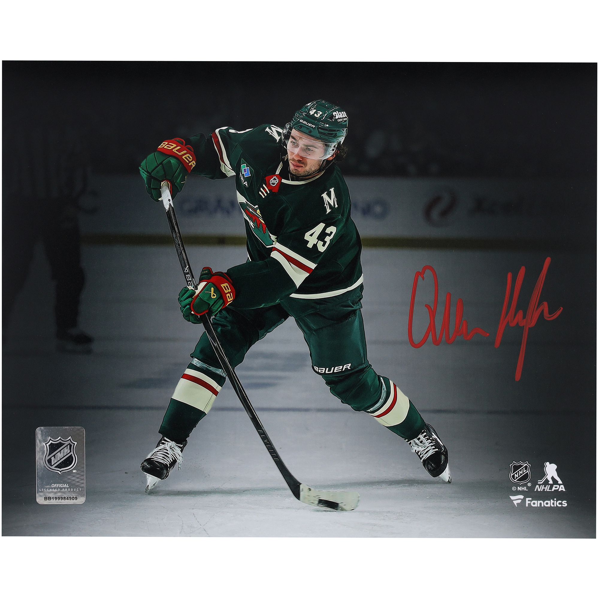 Quinn Hughes Minnesota Wild Autographed 8" x 10" Green Jersey Wild Debut Photograph