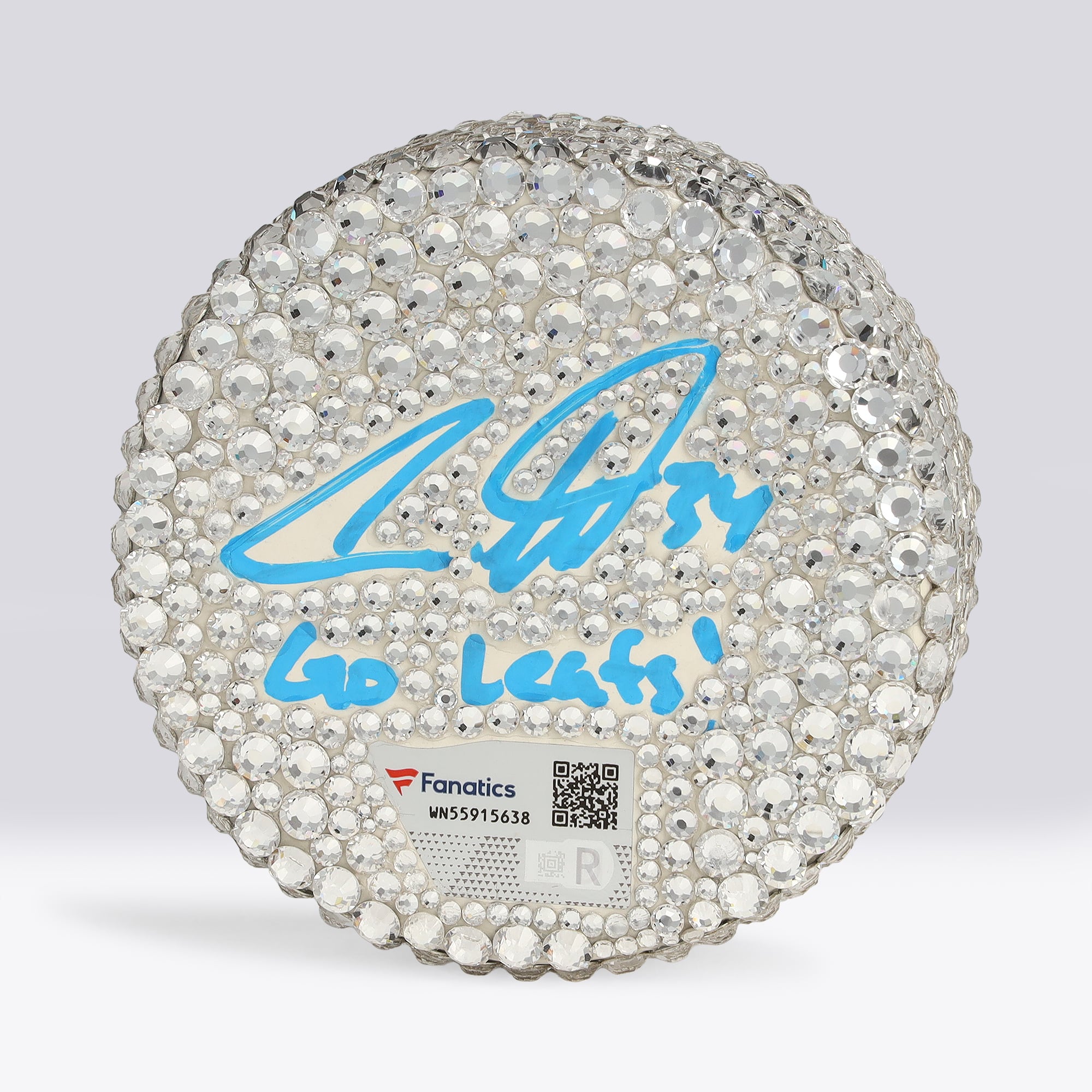 Auston Matthews Toronto Maple Leafs Autographed Swarovski Crystal Hockey Puck with "Go Leafs!" Inscription - Art by Rock On Sports
