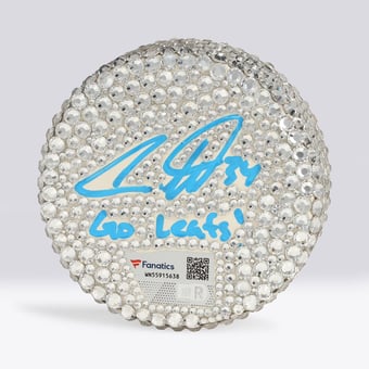 Auston Matthews Toronto Maple Leafs Autographed Swarovski Crystal Hockey Puck with "Go Leafs!" Inscription - Art by Rock On Sports