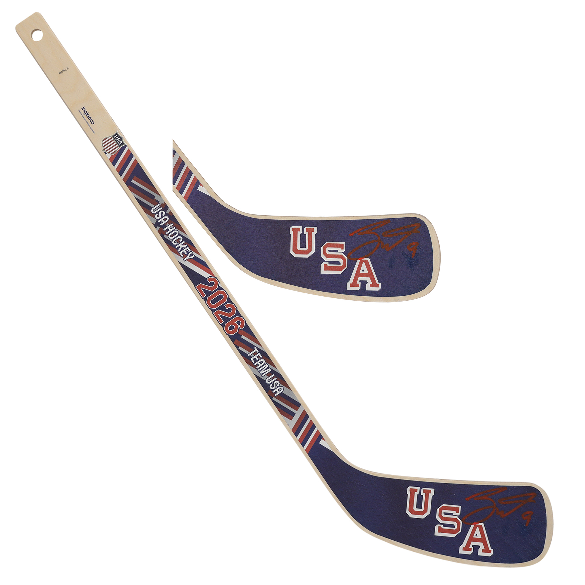 Jack Eichel Team USA Autographed 2026 Winter Olympics Mini Wood Stick